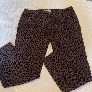 FREE PEOPLE cheetah velvet jeans size 28